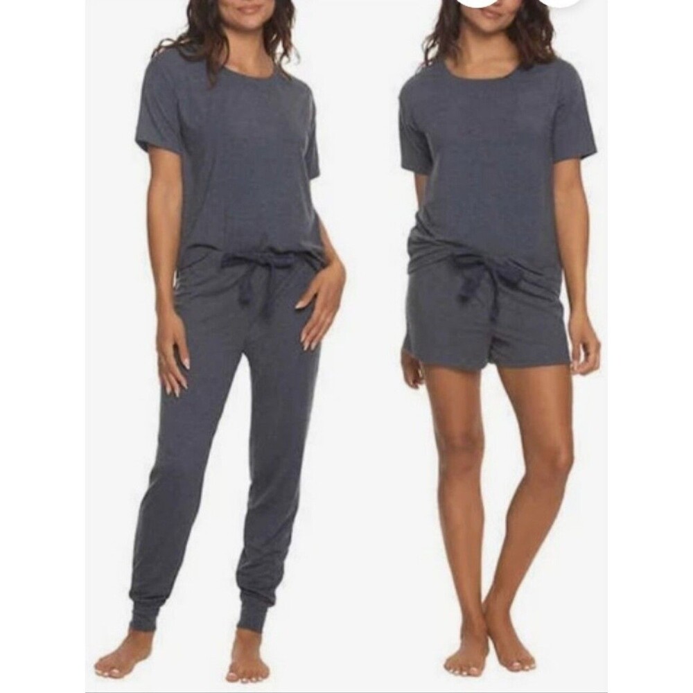 New Felina 3-Piece Lounge Set Pajamas Navy Soft Jersey Size Medium NWT